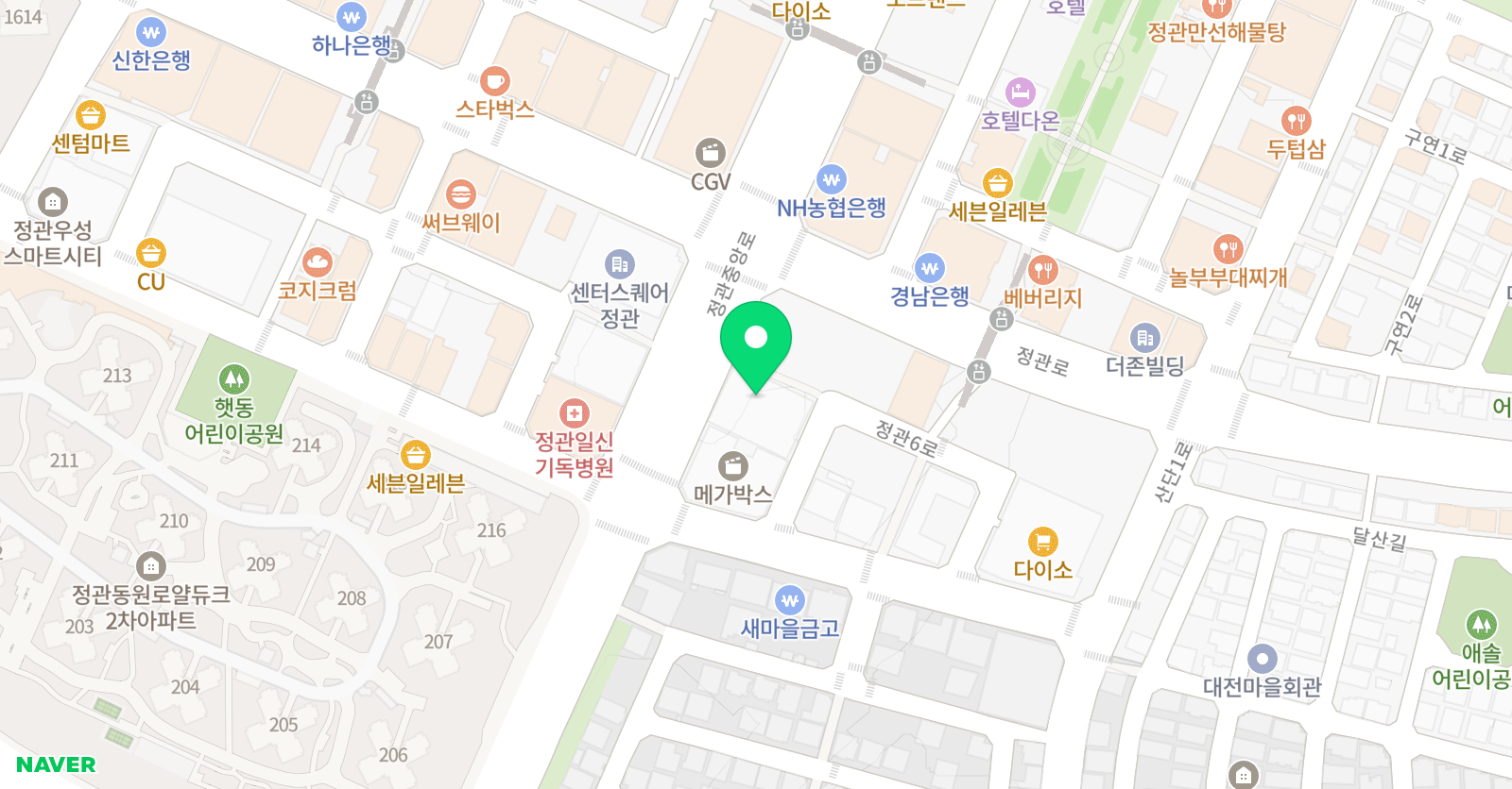 망고키즈 수영장 정관점 위치