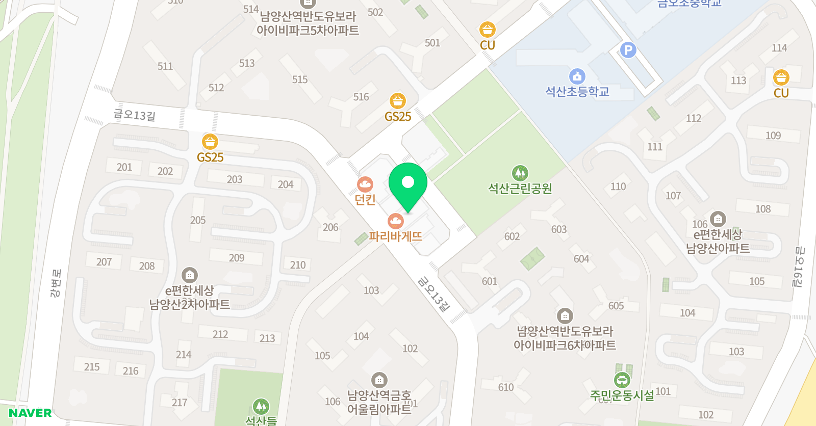 석산 태권도 위치