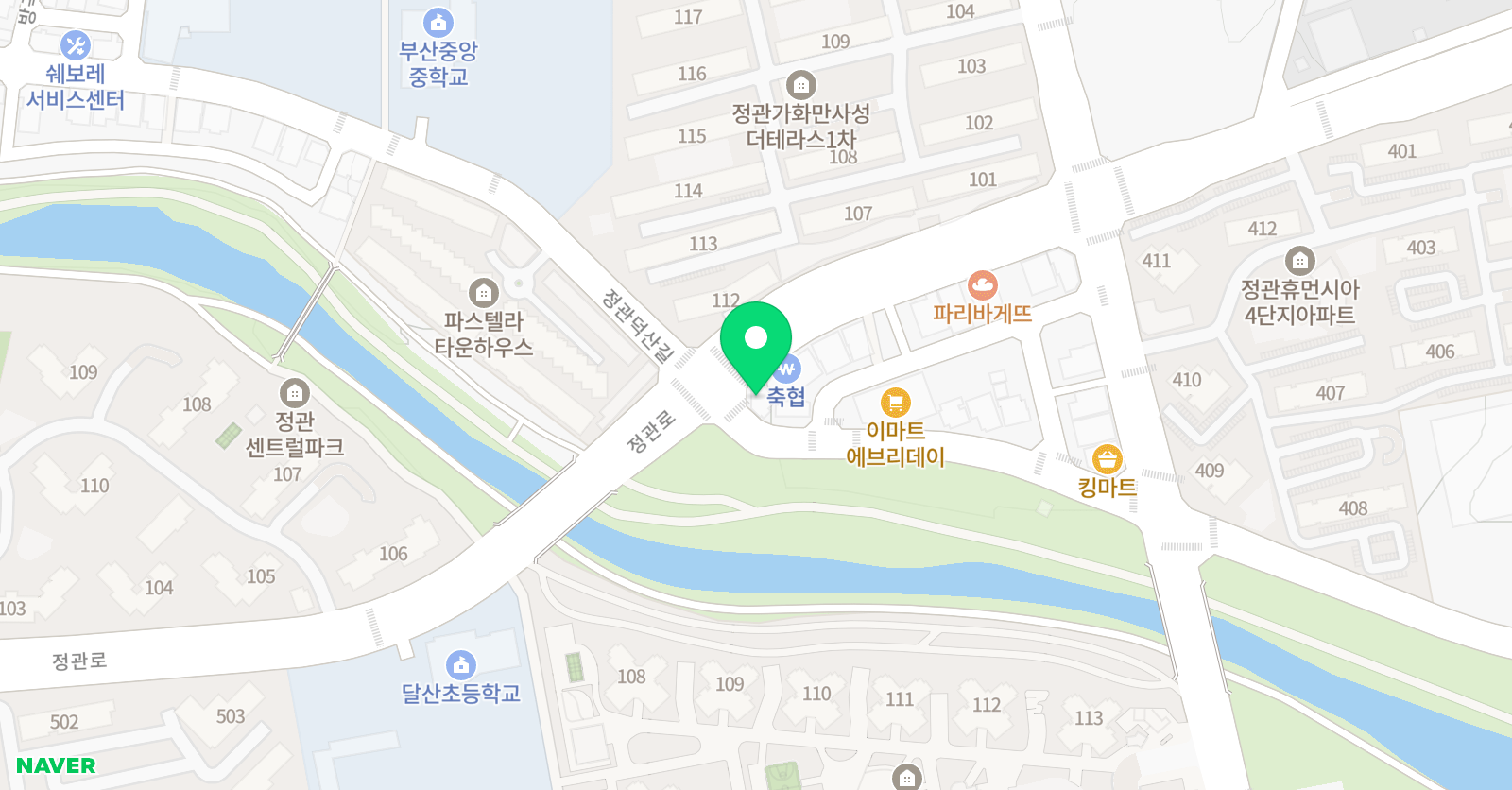 정관쎈 수학학원 위치