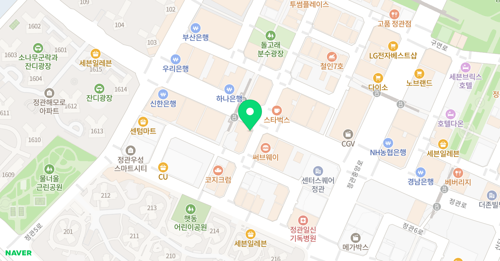 부산뮤직실용음악 학원 정관점 위치
