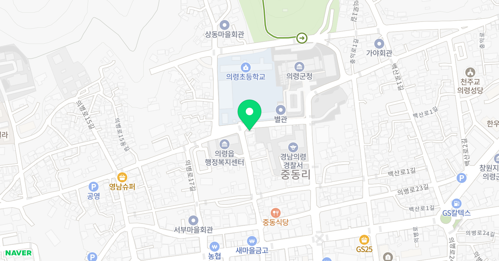 뮤엠 영어 의령점 위치