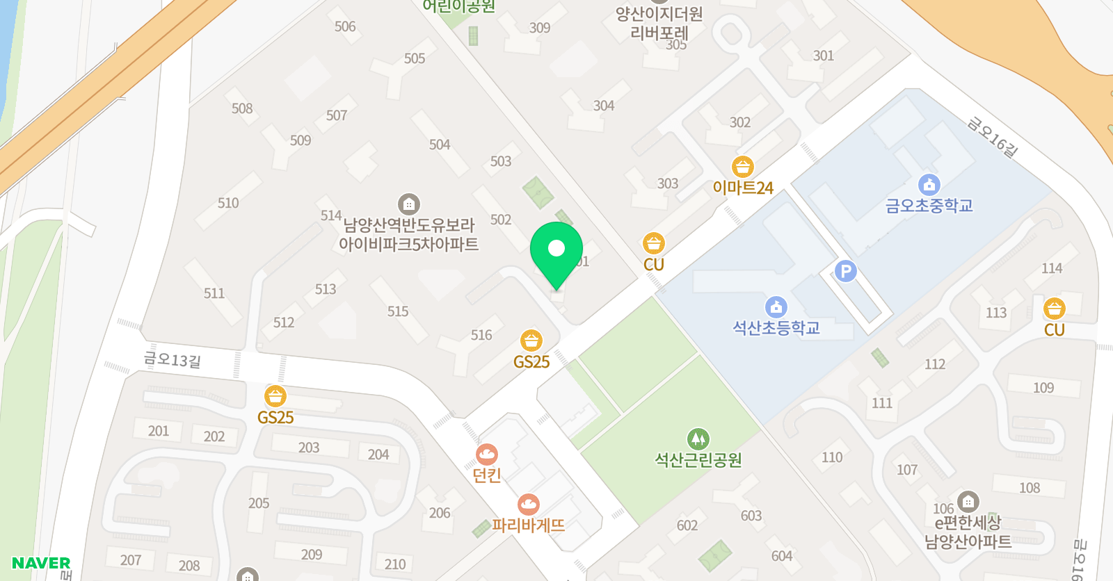 링키 영어학원 석산점 위치