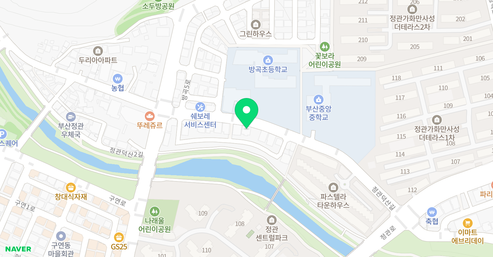 책나무 정관방곡점 위치