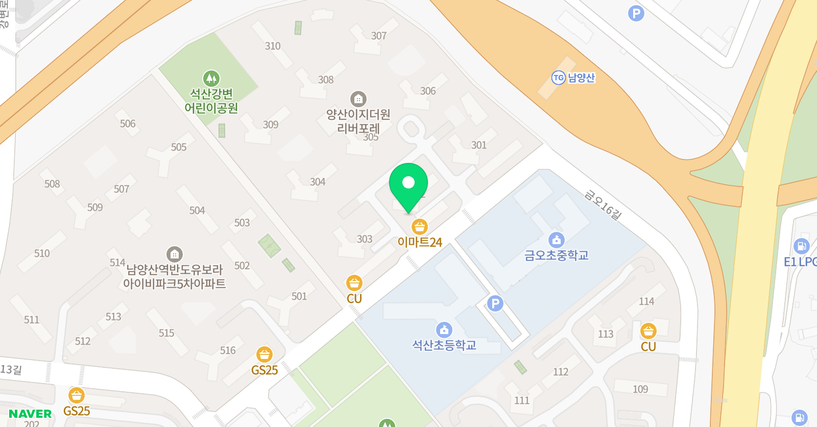 에스더 영어학원 석산점 위치