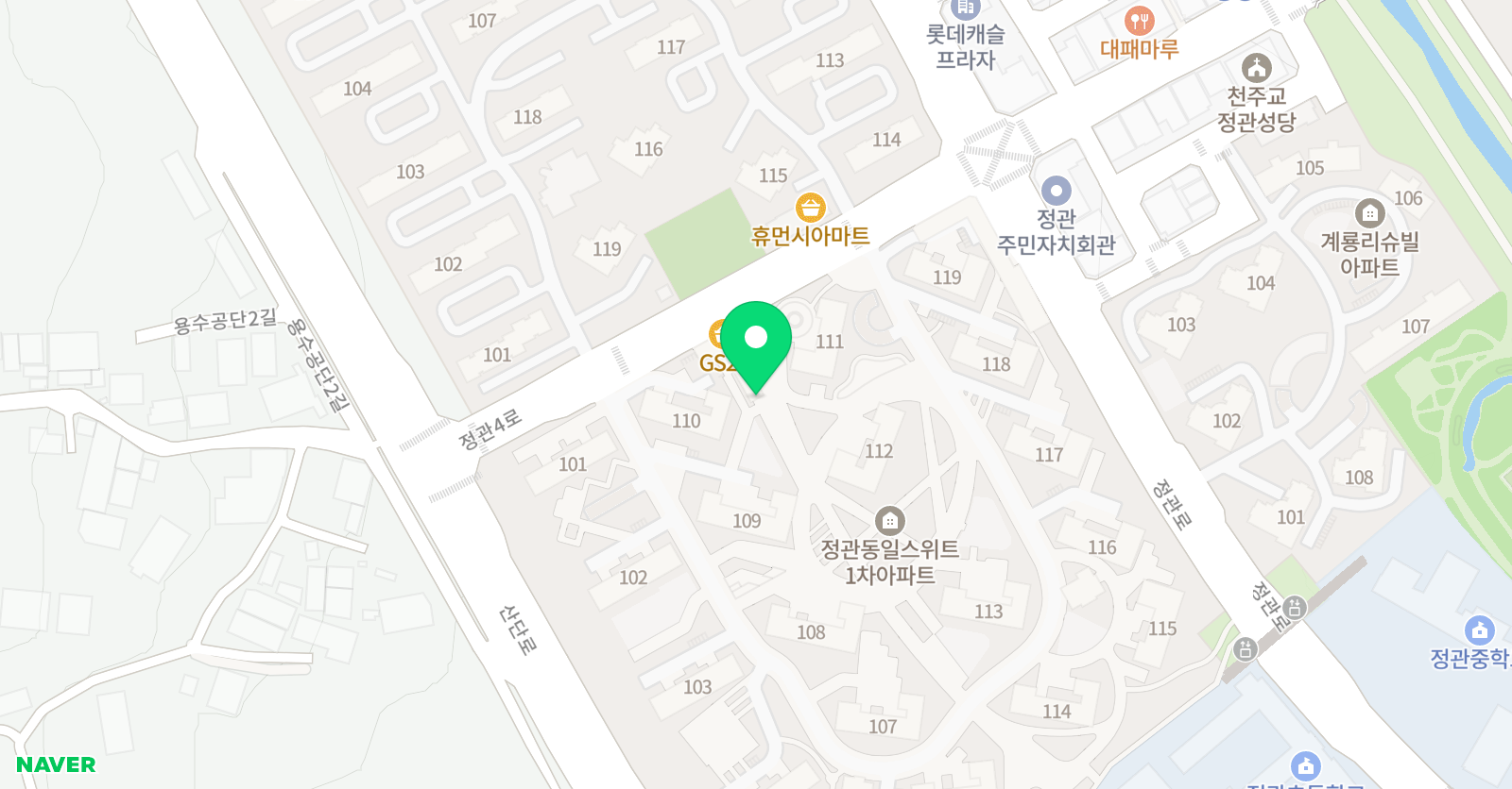 아트앤하트 미술교습소 정관동일1차 위치