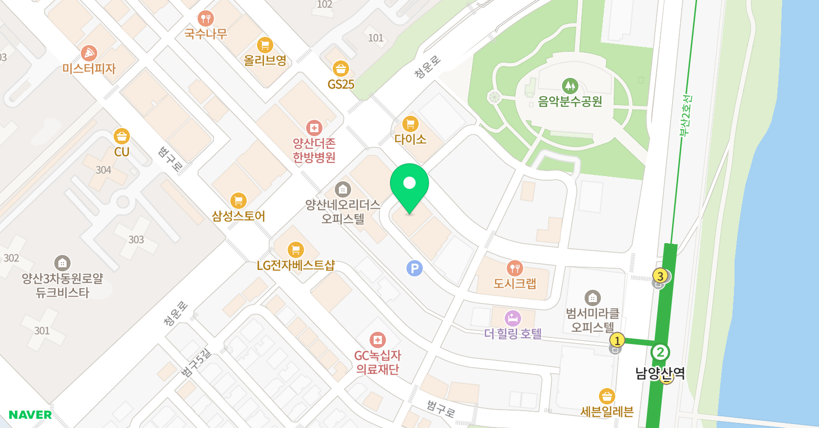 코렘펀펀짐 수영클럽 위치