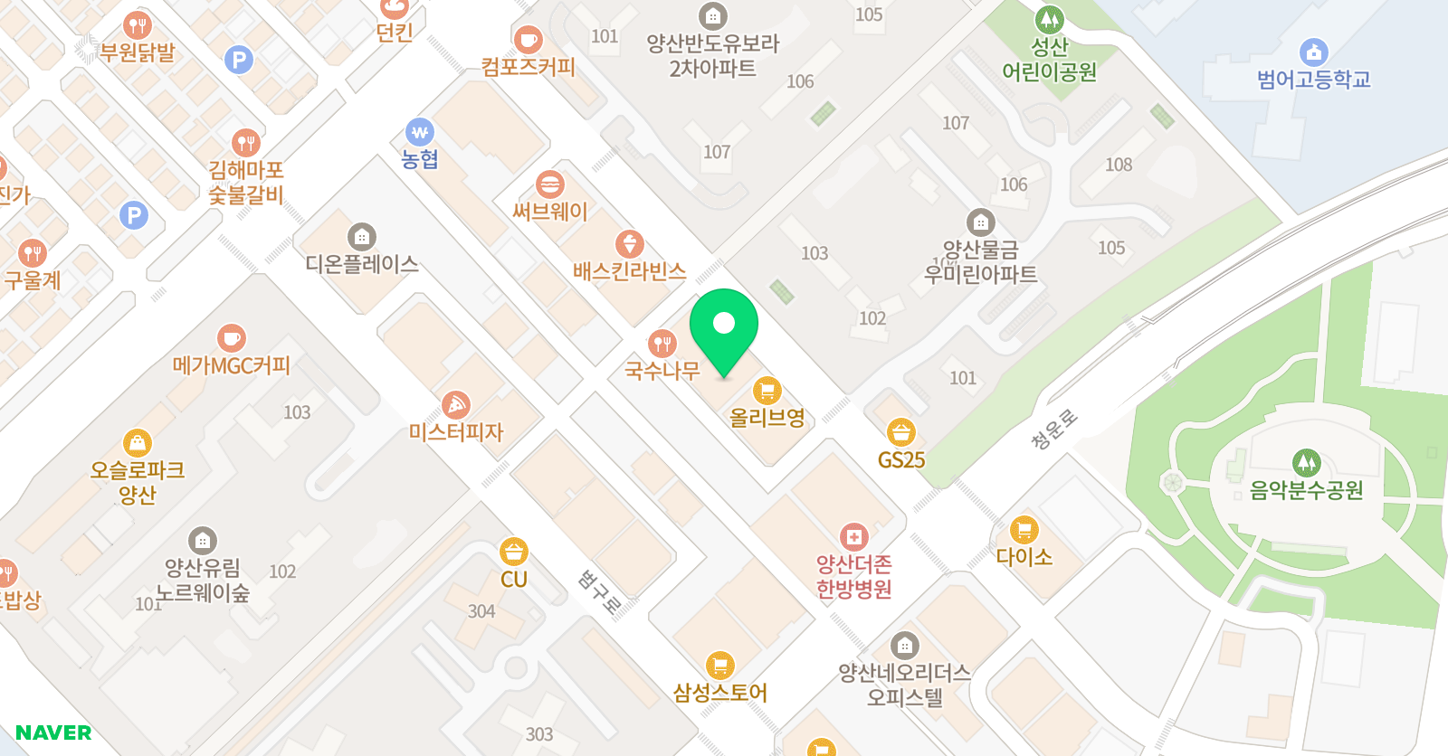 에이닷 영어학원 양산지점 위치