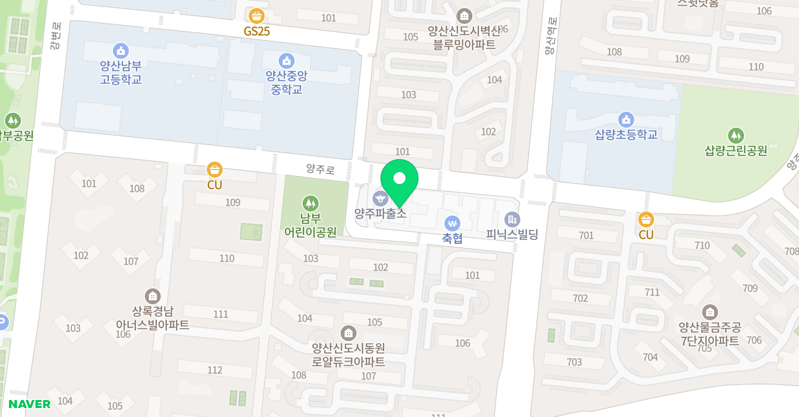 양산 정안합기도 위치
