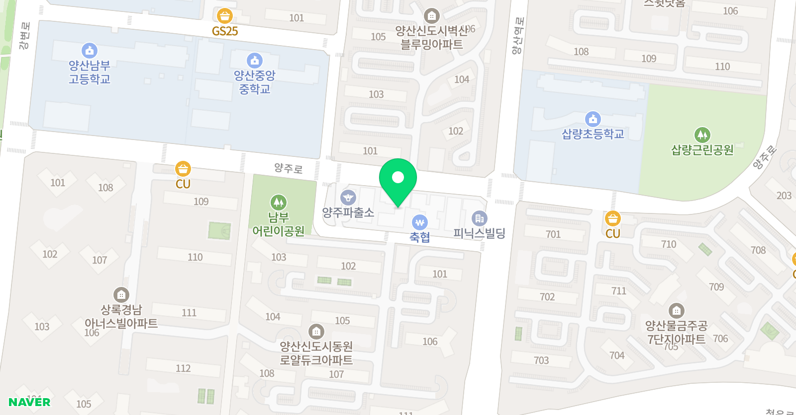 양산 비타민영수학원 위치