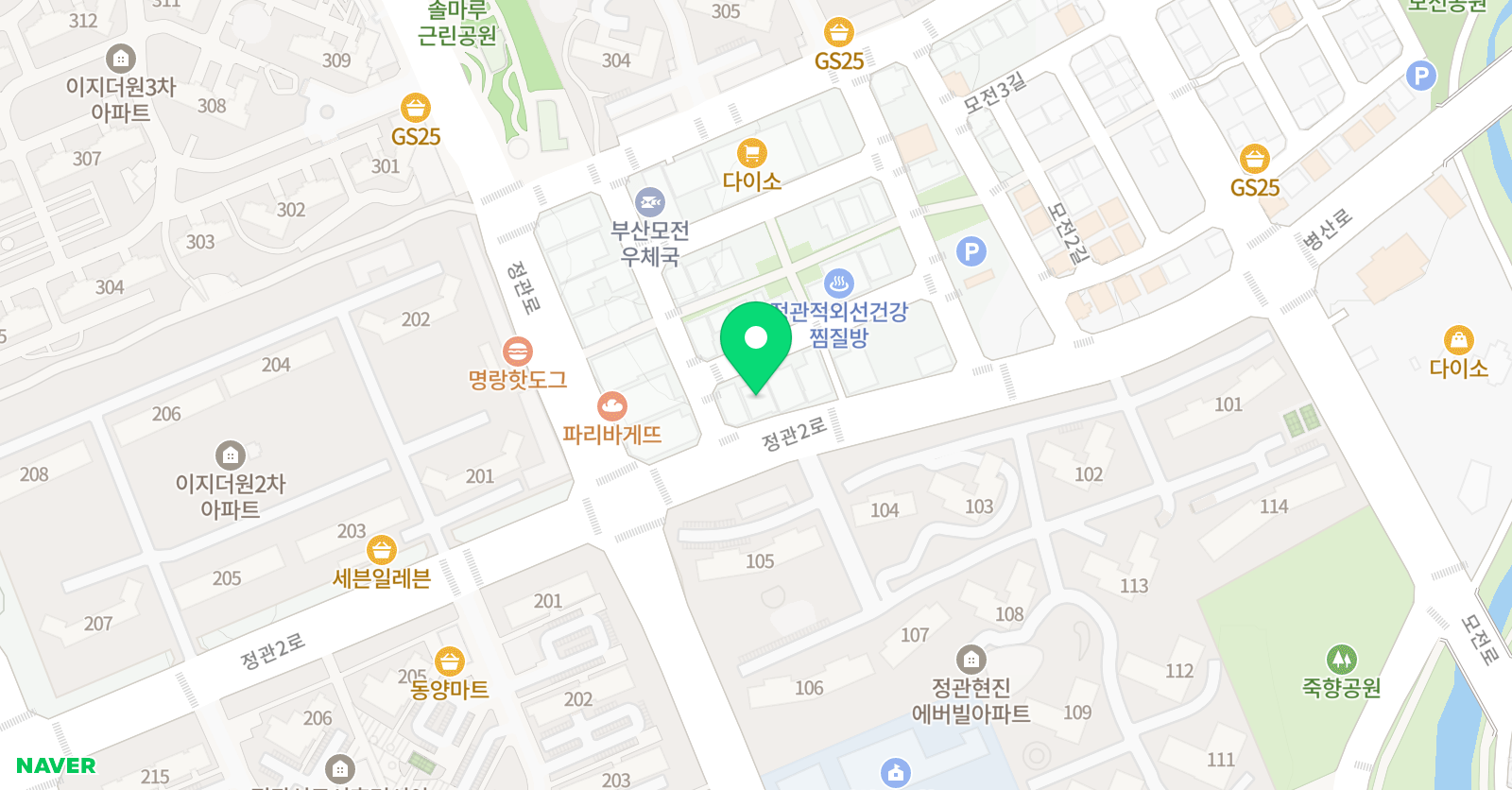 정관 한얼 태권도 위치