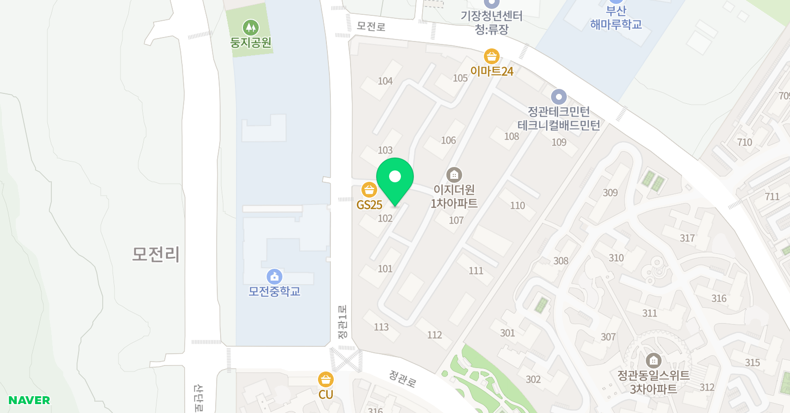 기탄 사고력교실 정관이지더원1차점 위치