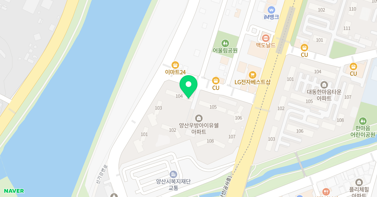 빨간펜수학의달인 수학의달인 학원 양산SM우방점 위치
