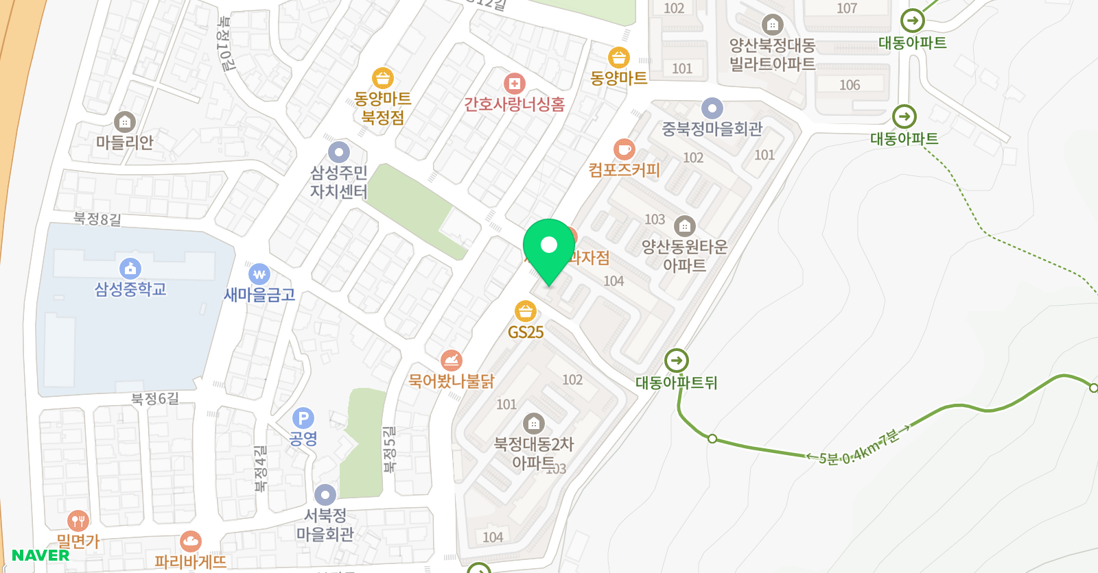GnB 어학원 북정캠퍼스 위치