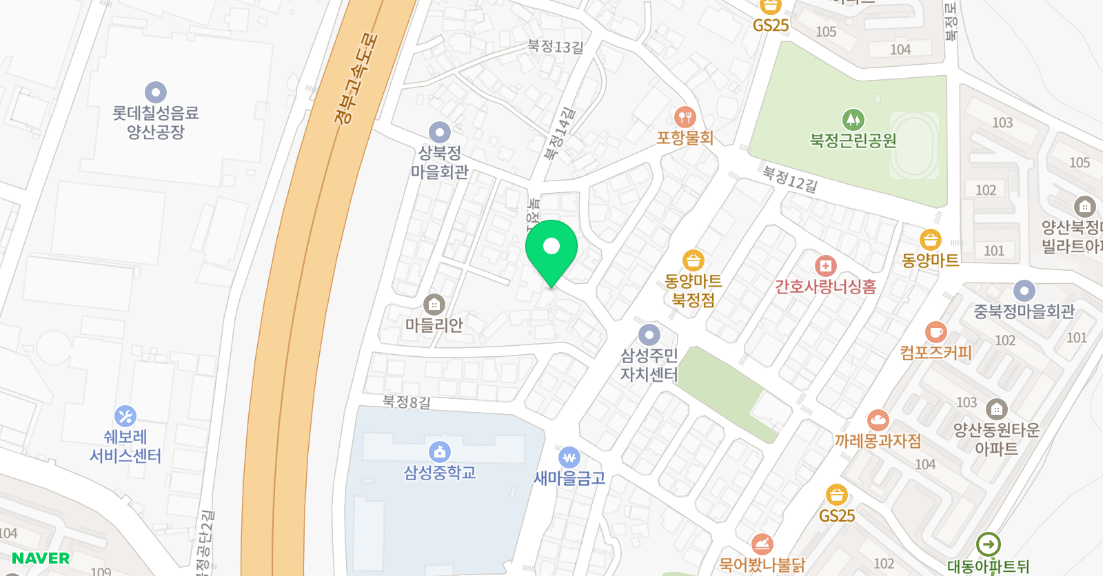 북정예스셈 위치