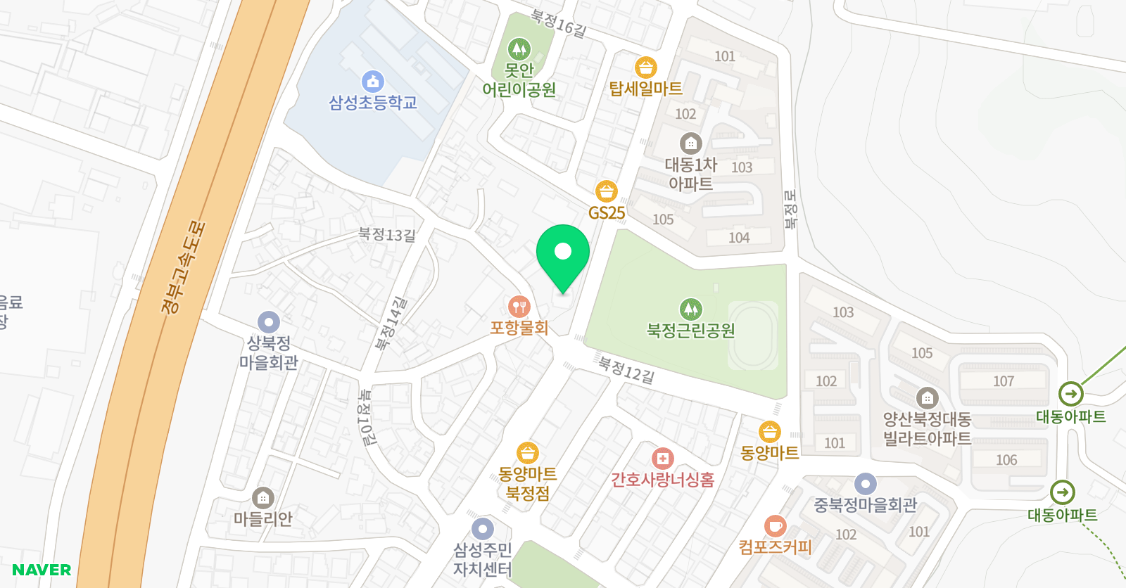 소담학원 북정 위치