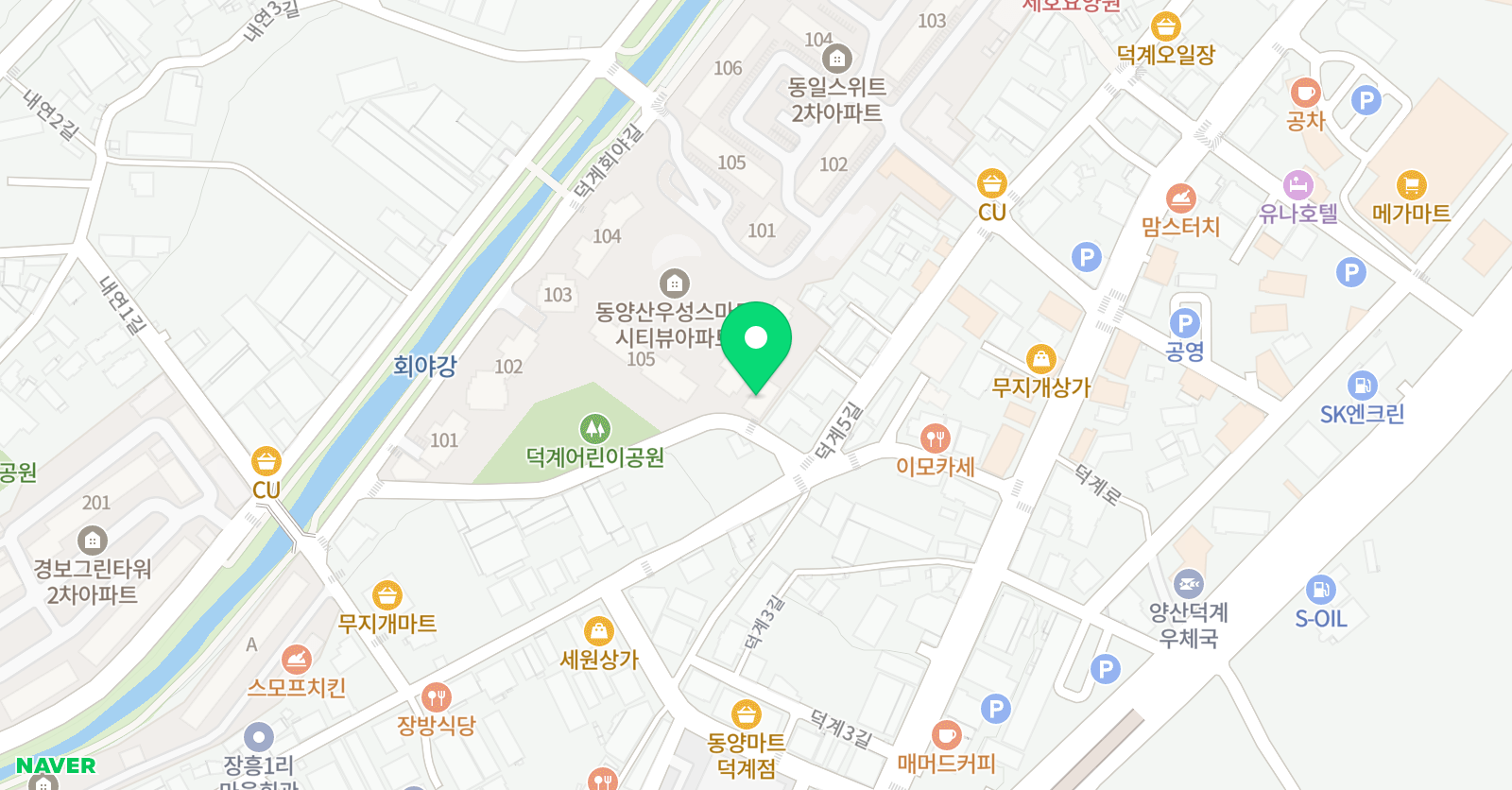 플래뮤 미술학원 양산덕계교육원 위치