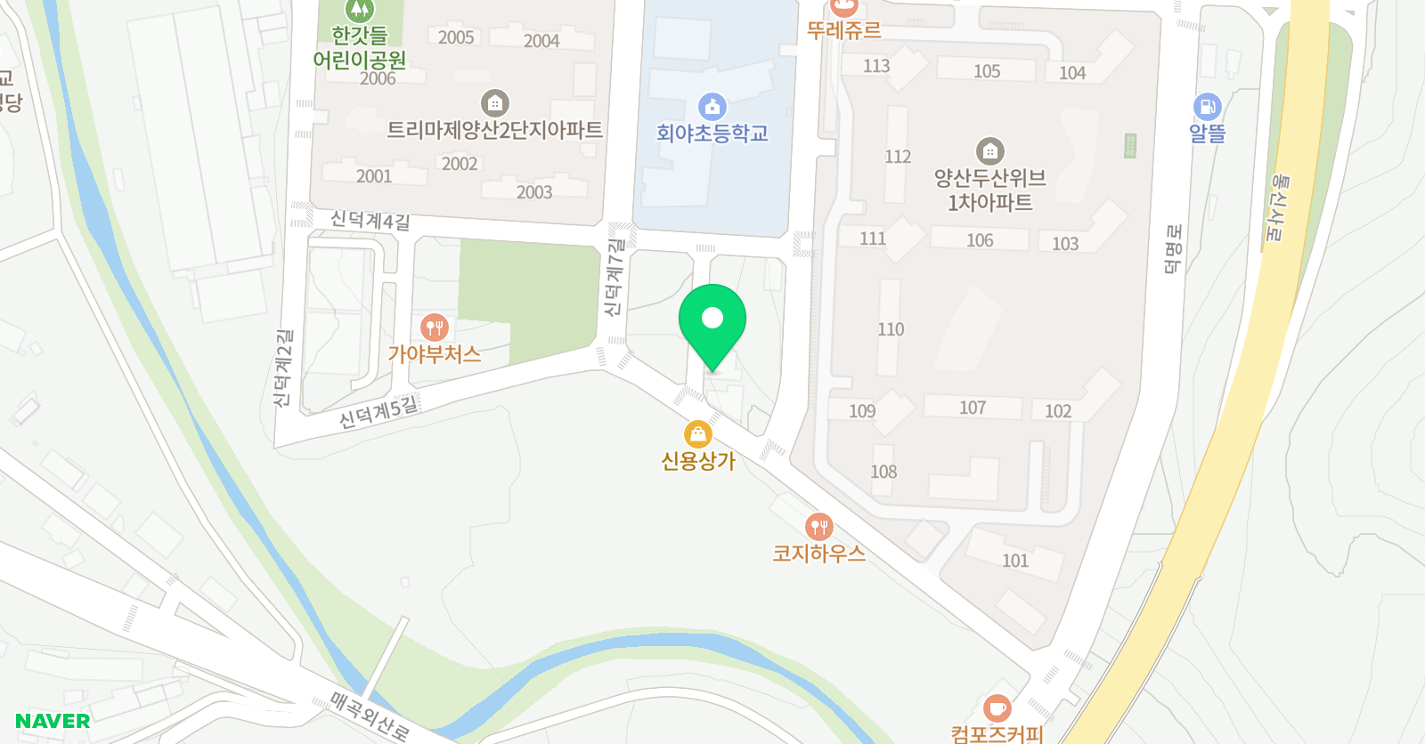 피아노이야기 학원 덕계점 위치