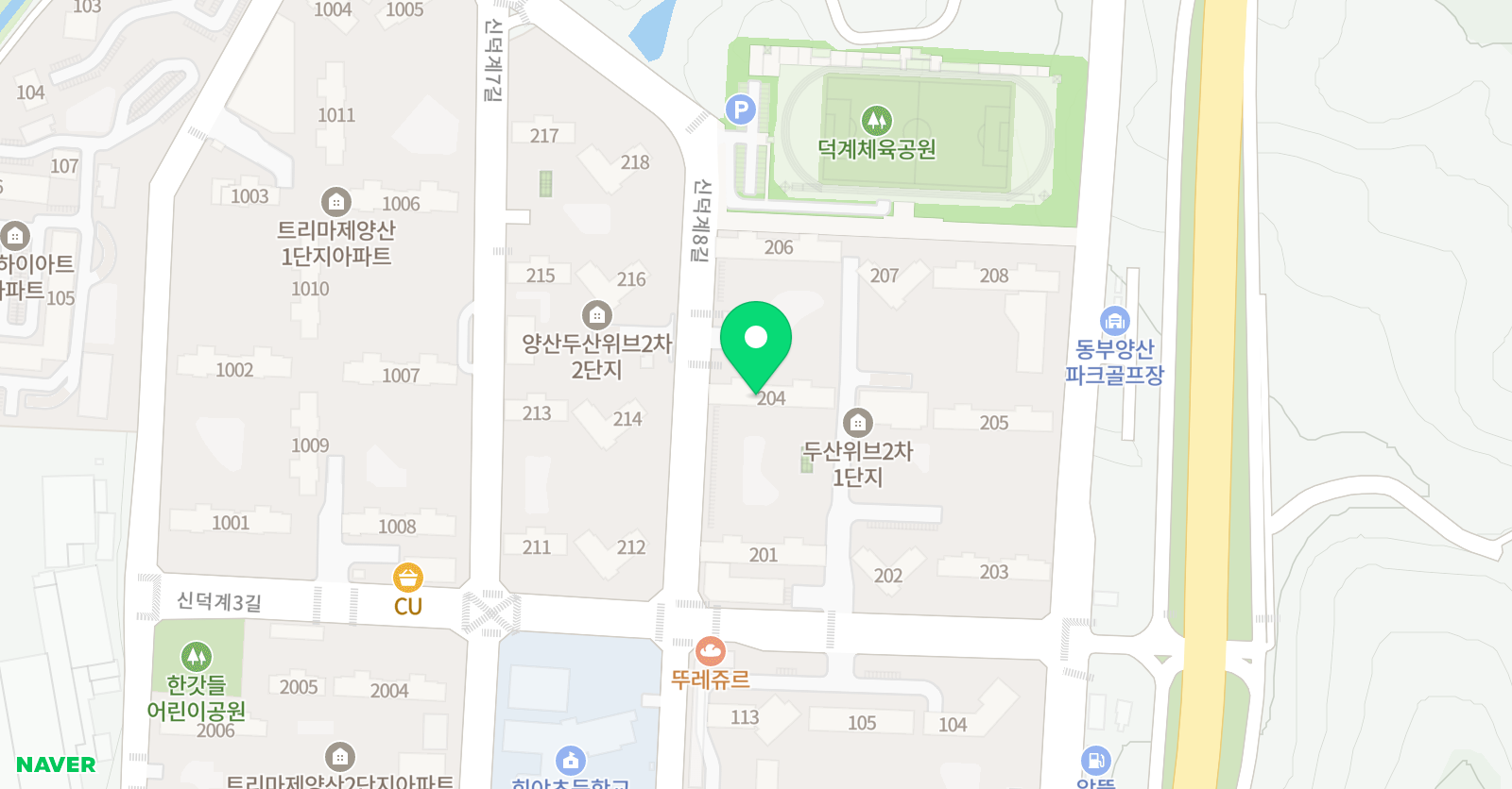 스마트해법 수학 양산덕계두산위브점 위치