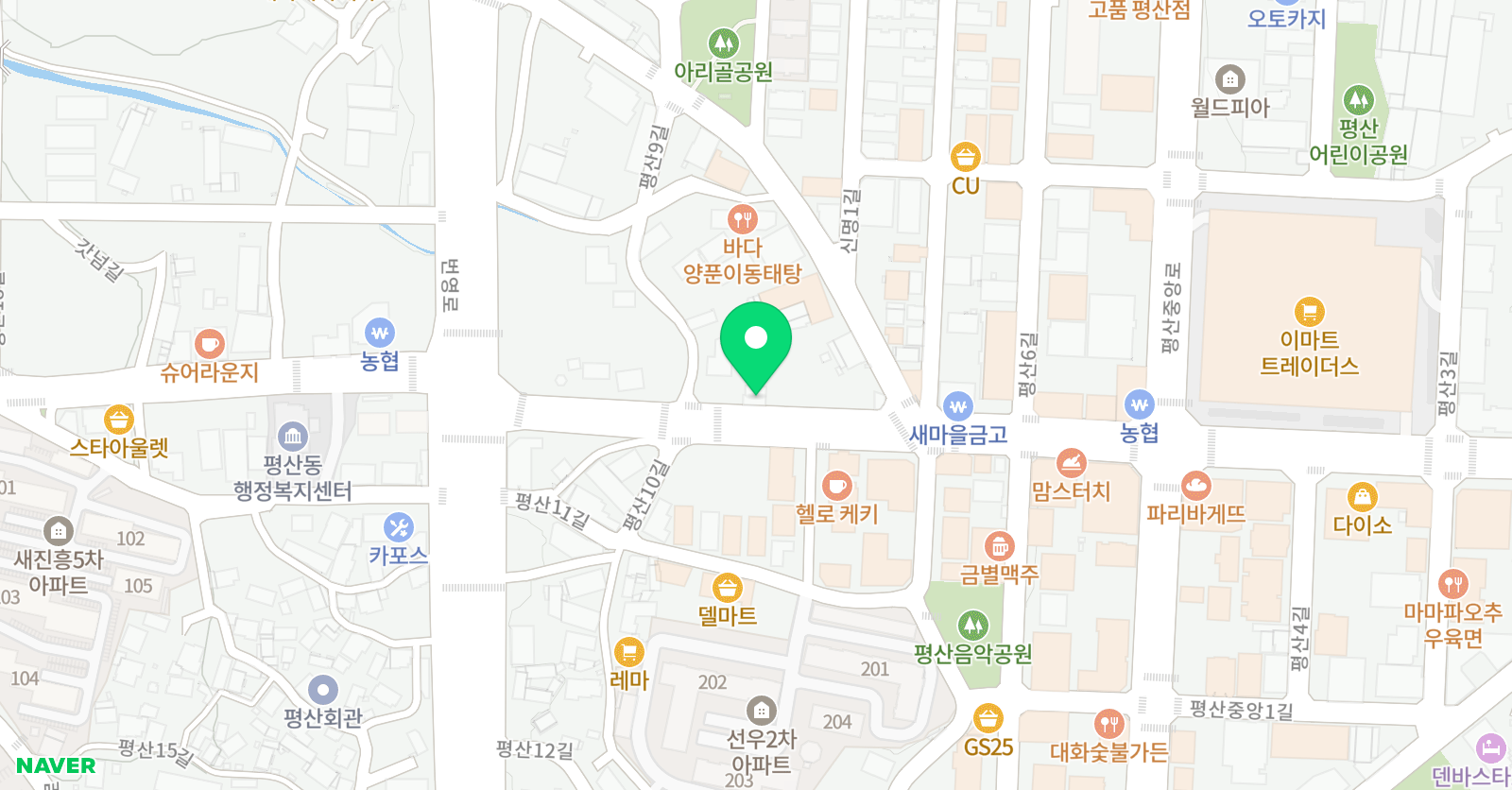 디자인벙커 미술학원 위치