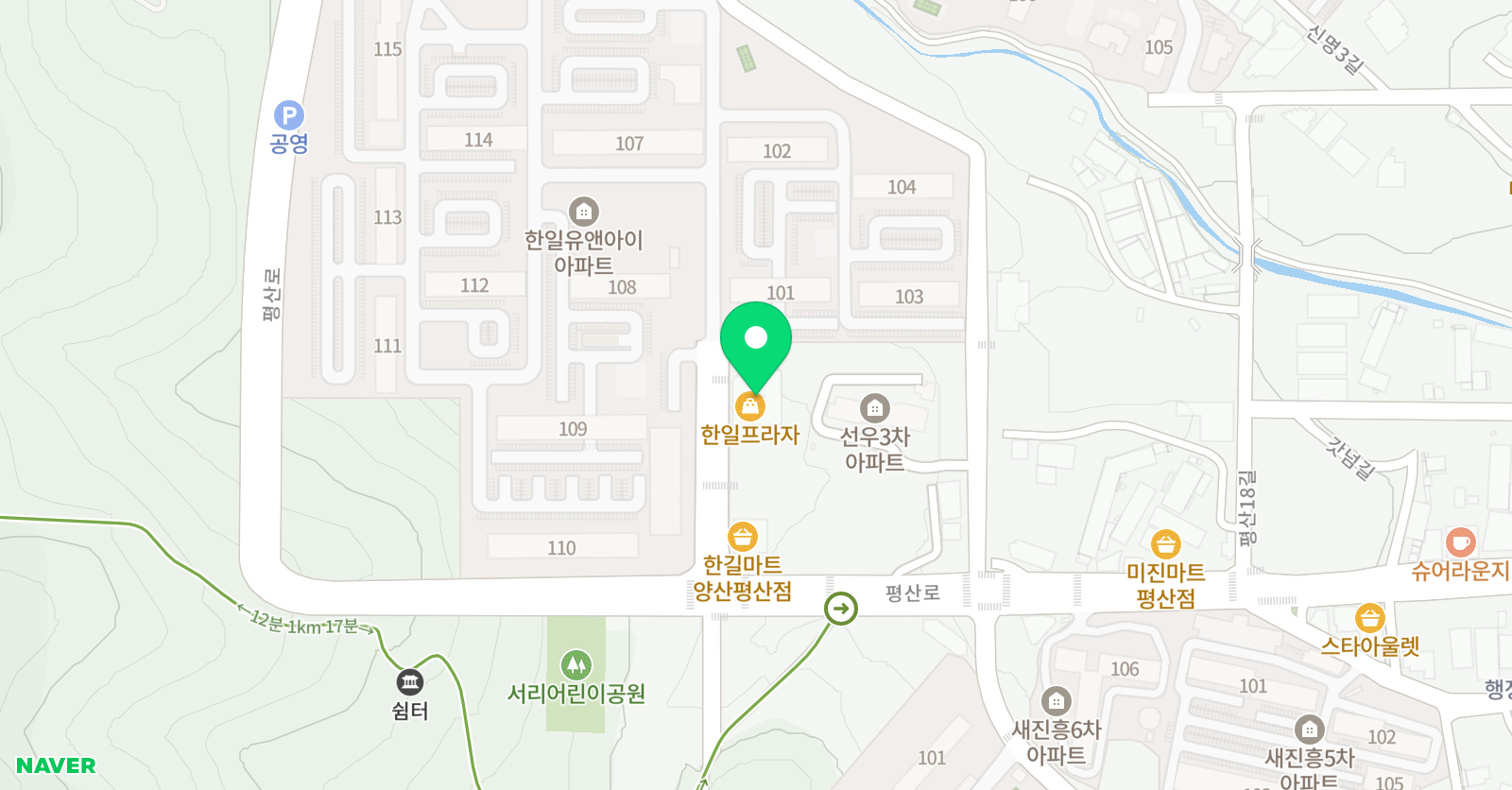 NE능률 영수학원 위치