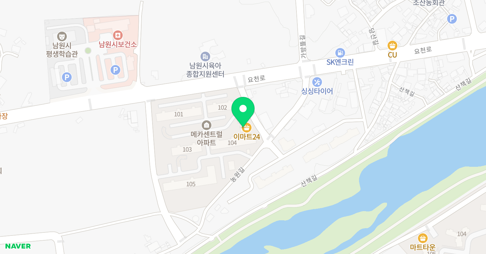 MTA 태권도 남원 조산점 위치