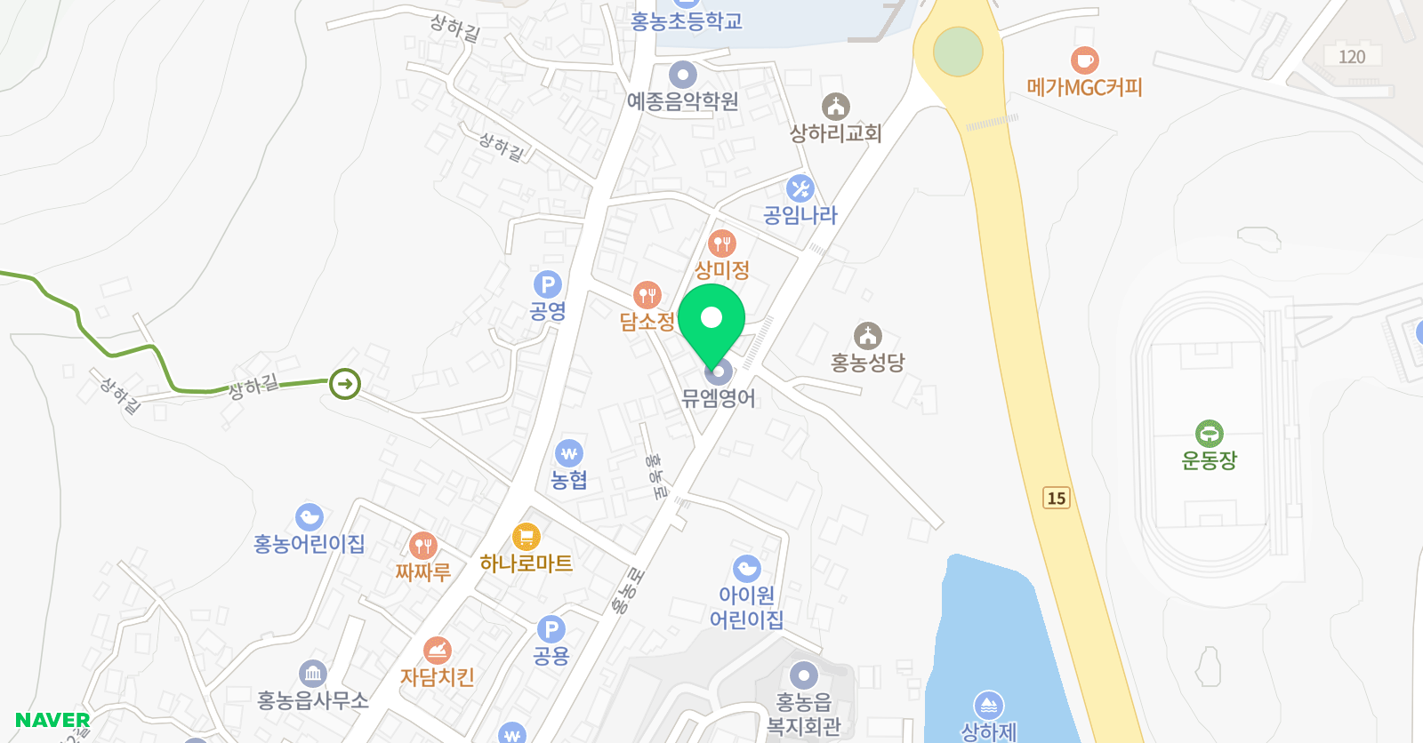 뮤엠 영어 홍농점 위치