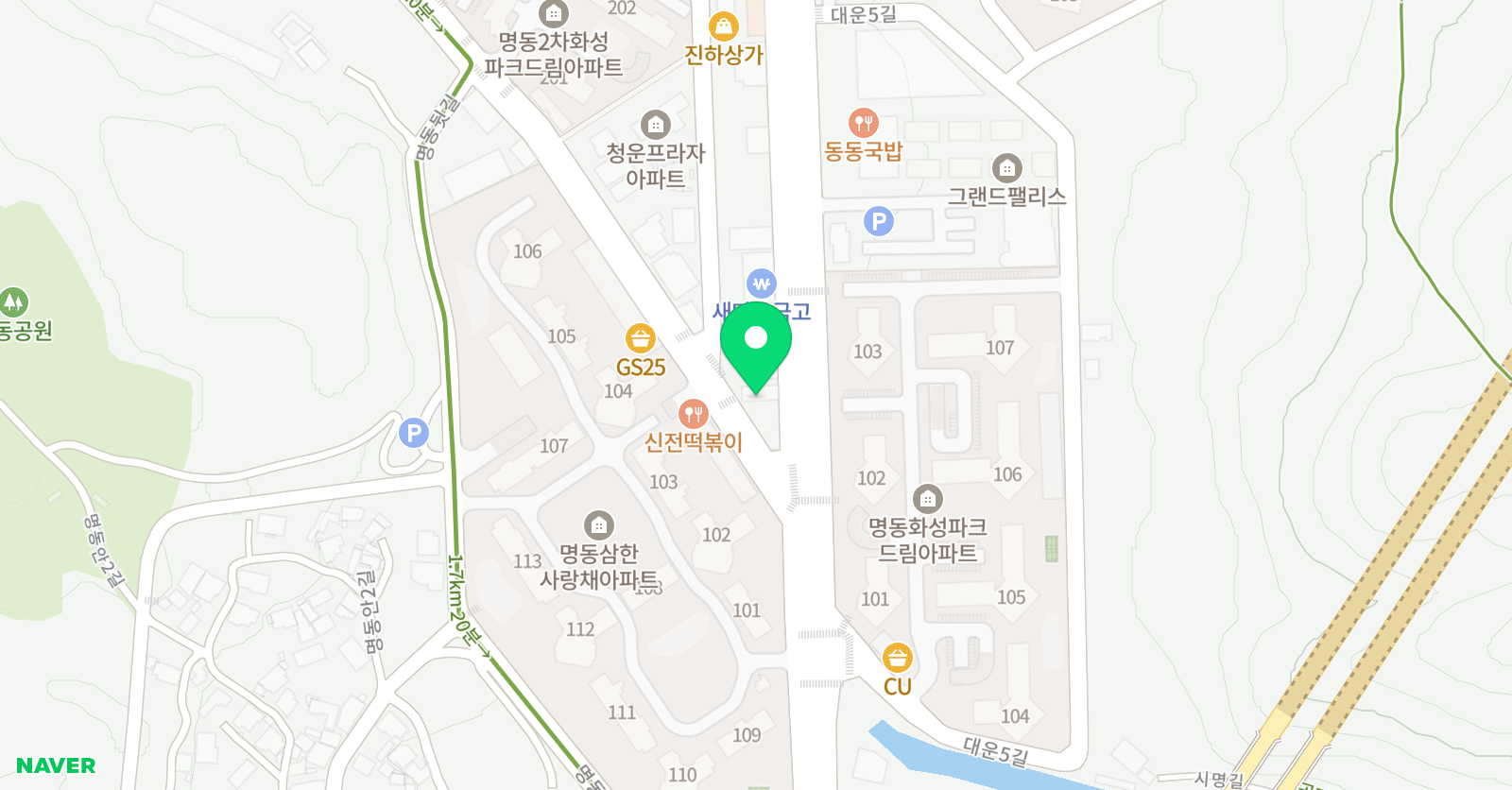 YBM잉글루 양산명동 제1캠퍼스 위치