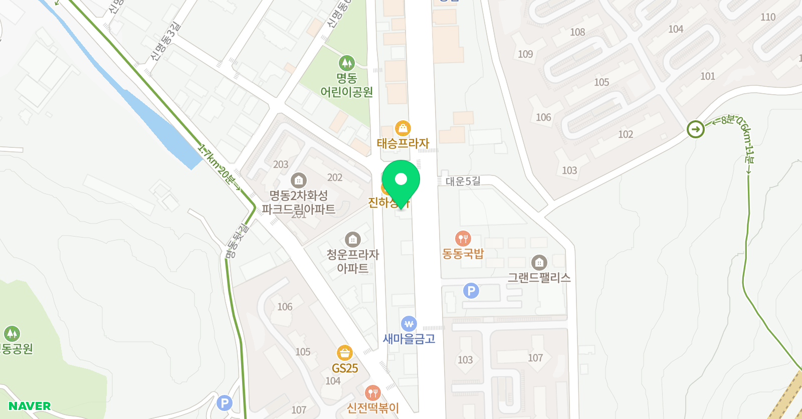 국가대표엘리트 태권도장 위치