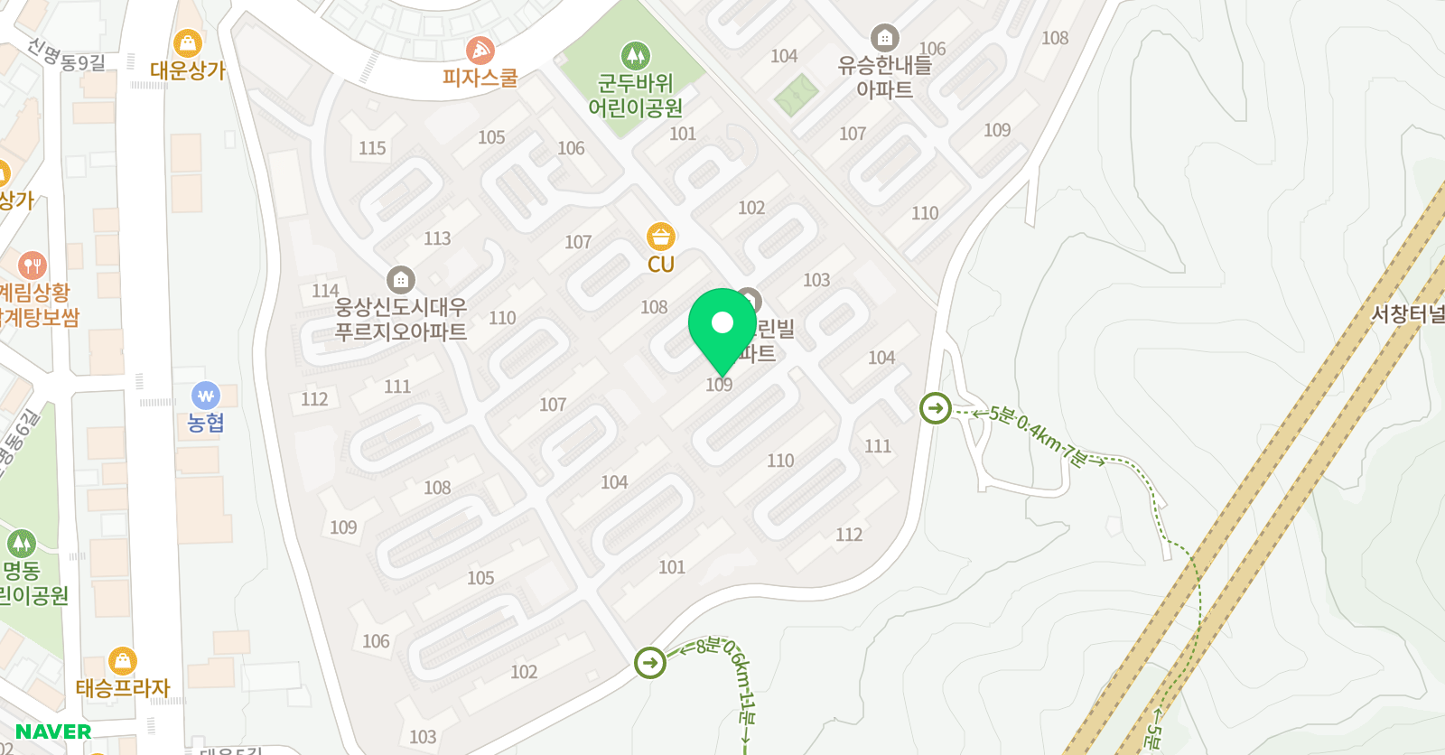 서창그린빌더 오름 공부방 위치