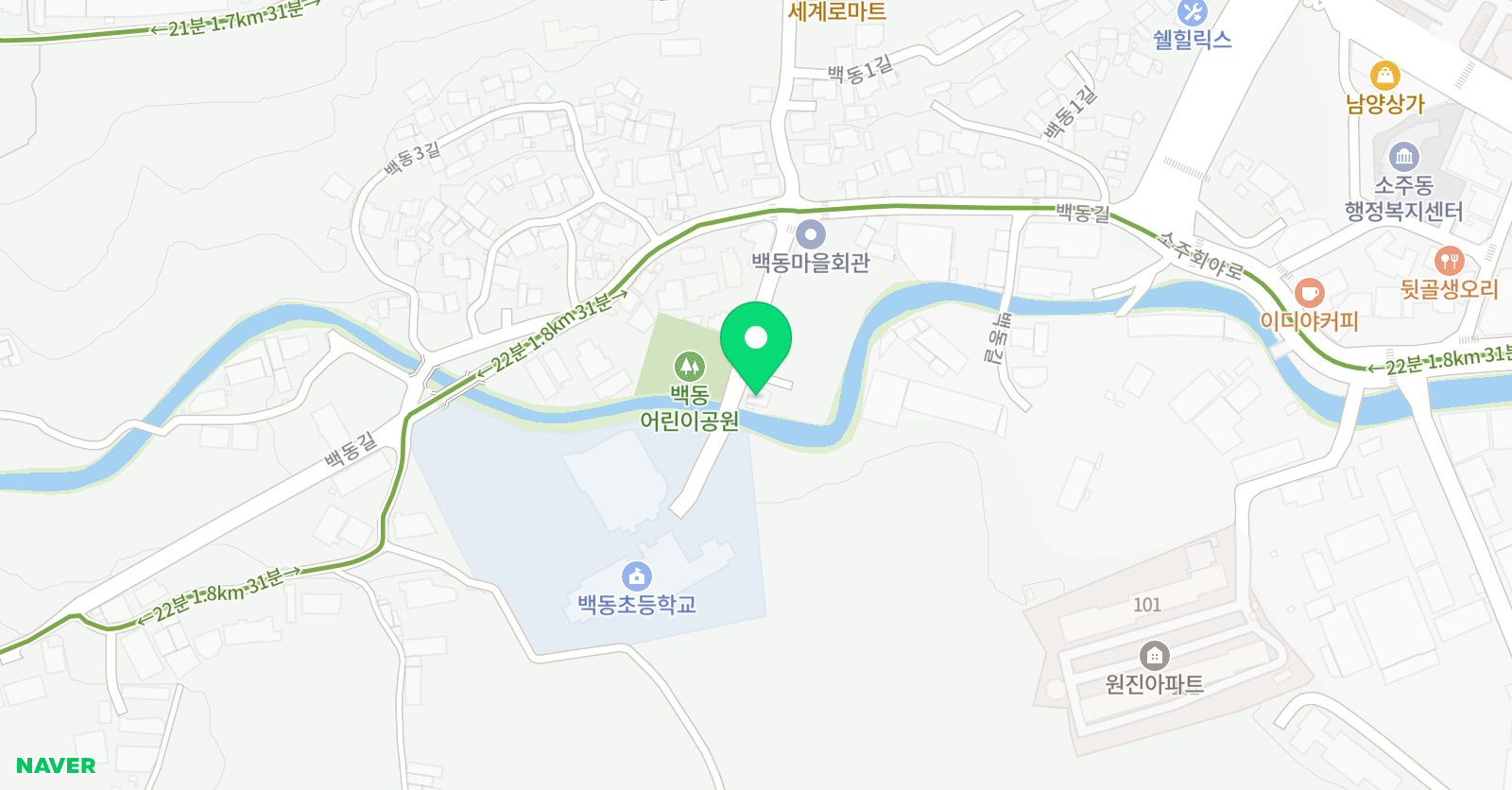 한샘 학원 위치