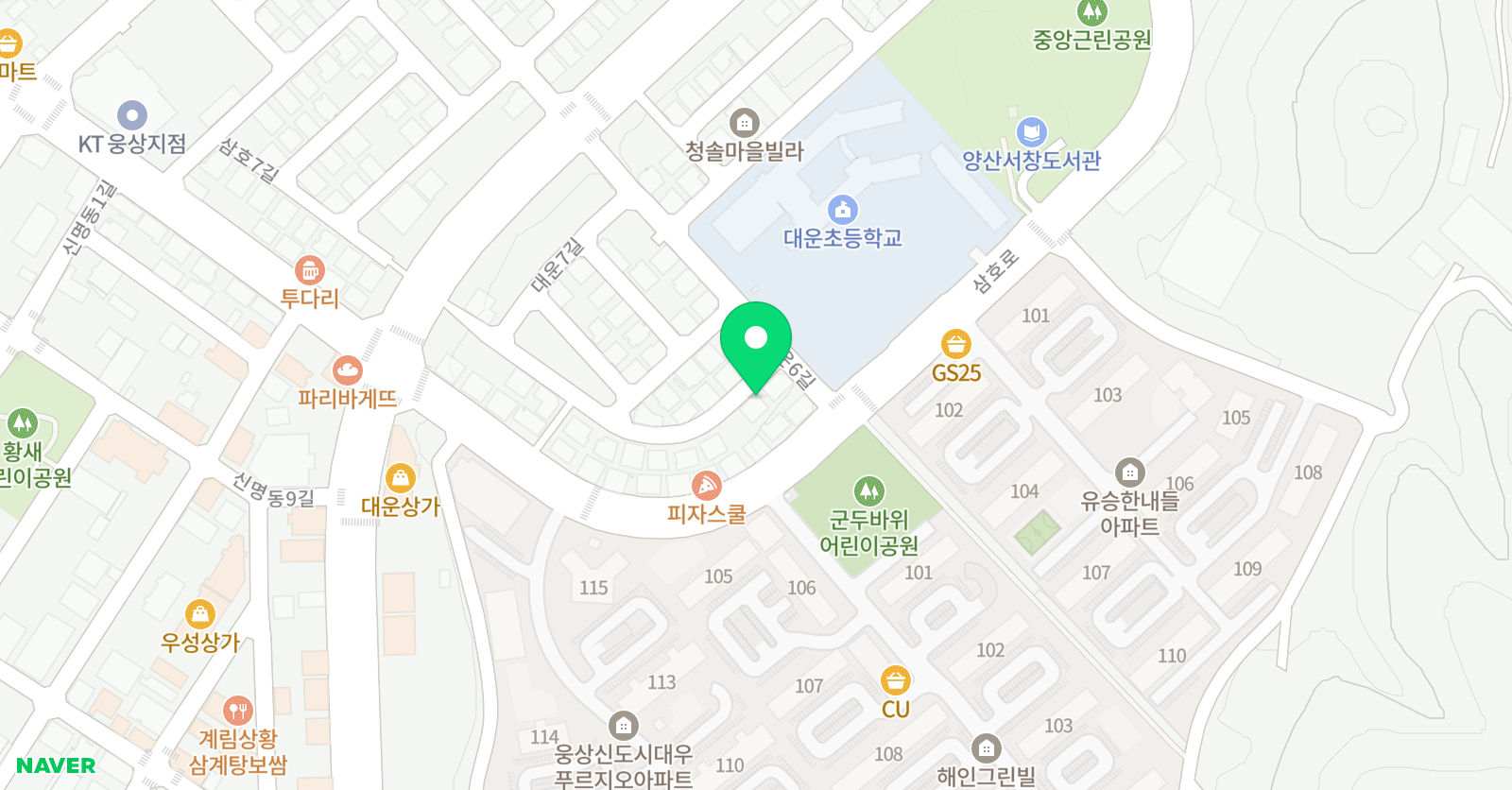 스마트해법 수학 웅상대운점 위치