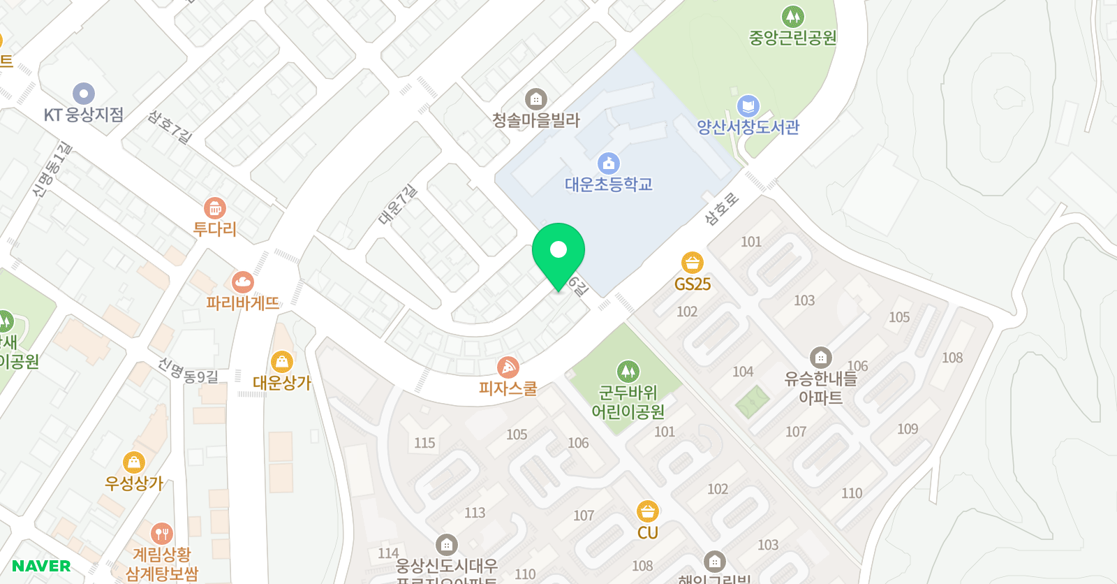 푸르넷 공부방 대운점 위치