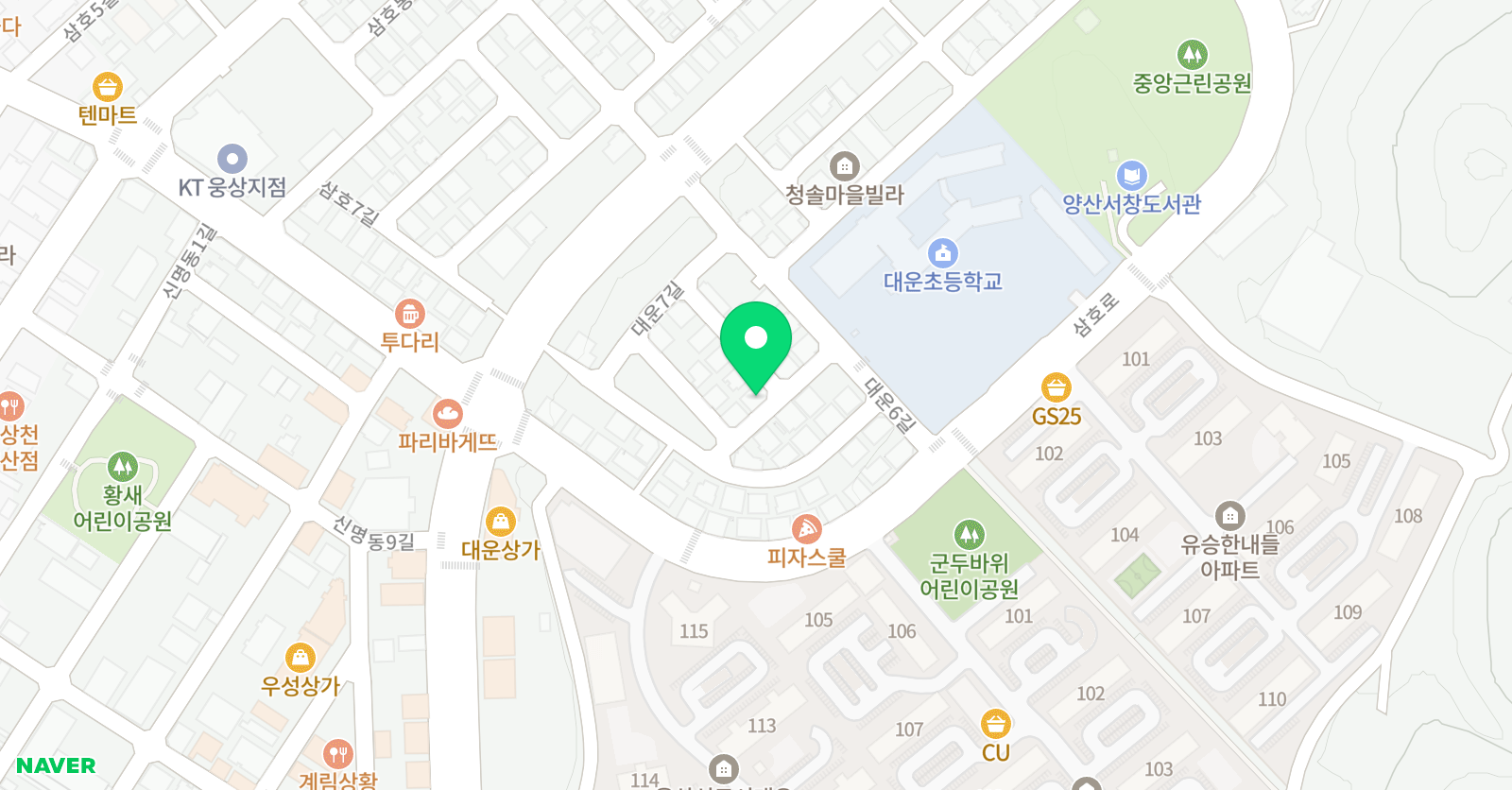윤선생우리집앞영어교실 대운초영어교습소 위치