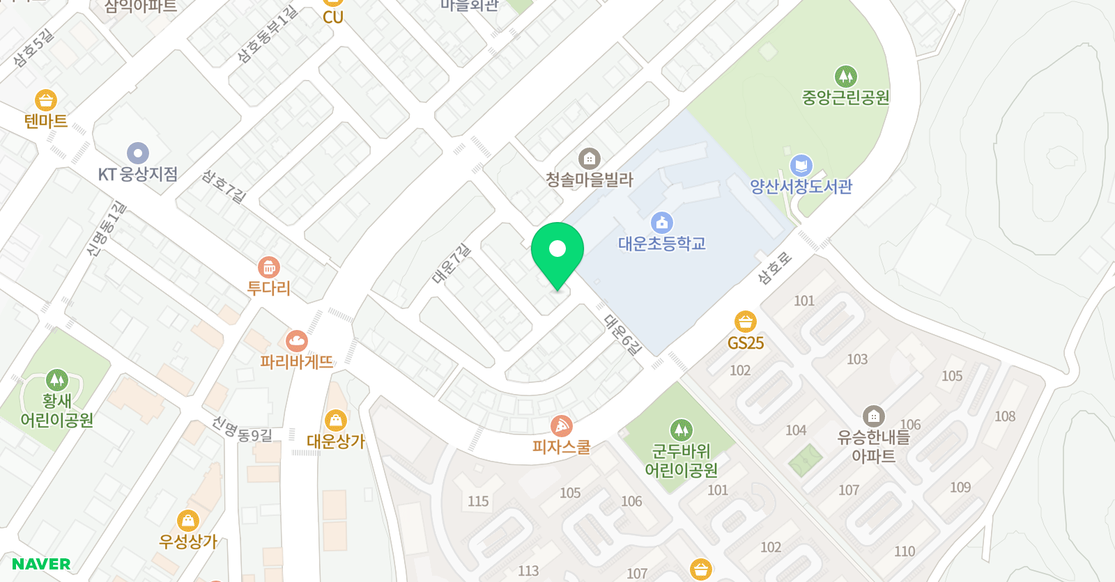 아소비 양산 서창대운초점 위치