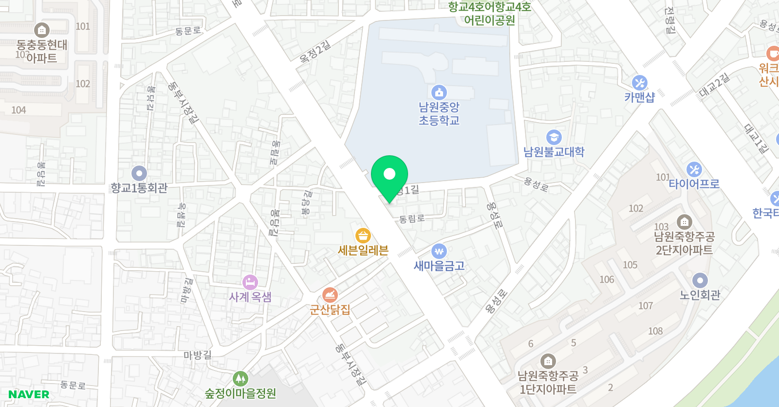 곰탱 뮤직실용음악학원 위치