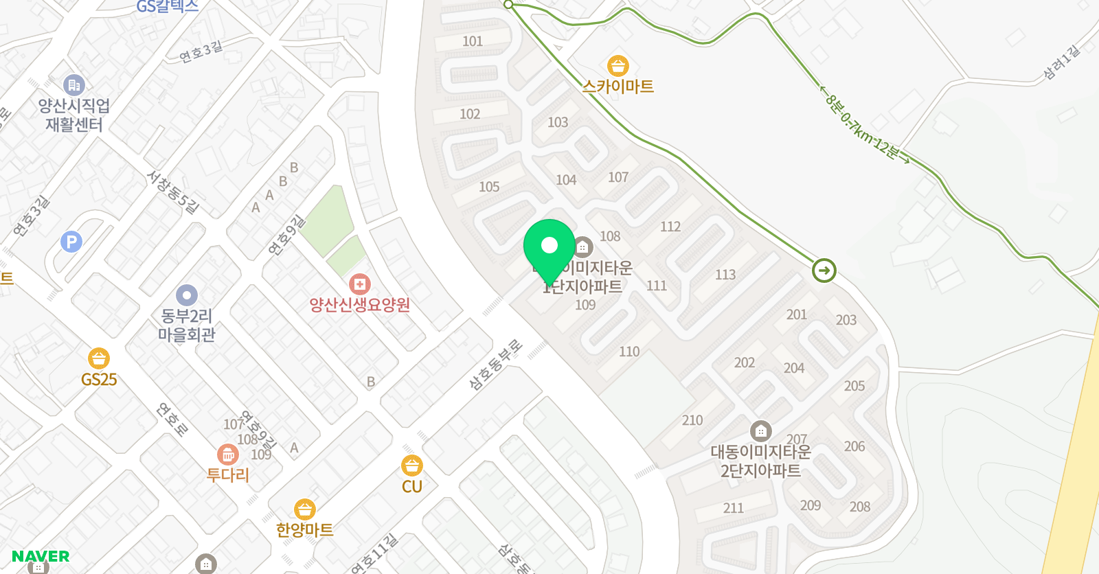 연세 힘찬 태권도 위치