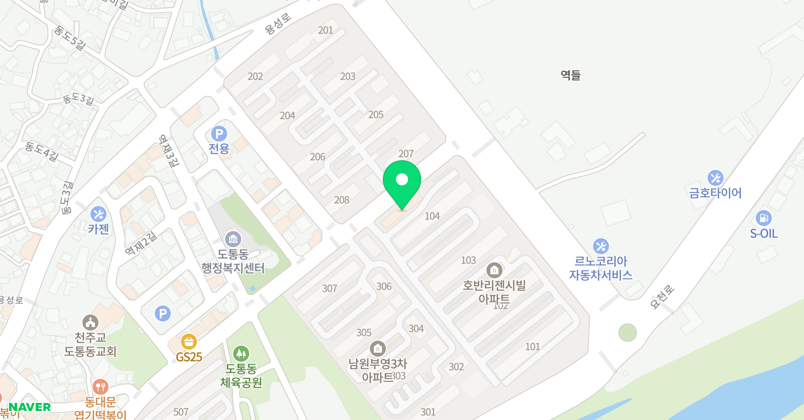 용인대용마 태권도 위치