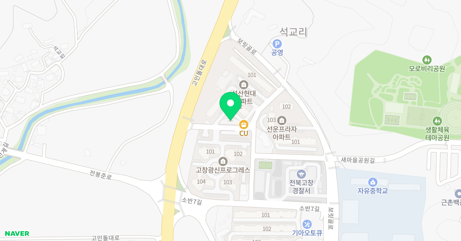 윤선생 우리집앞영어교실 고창현대점 위치