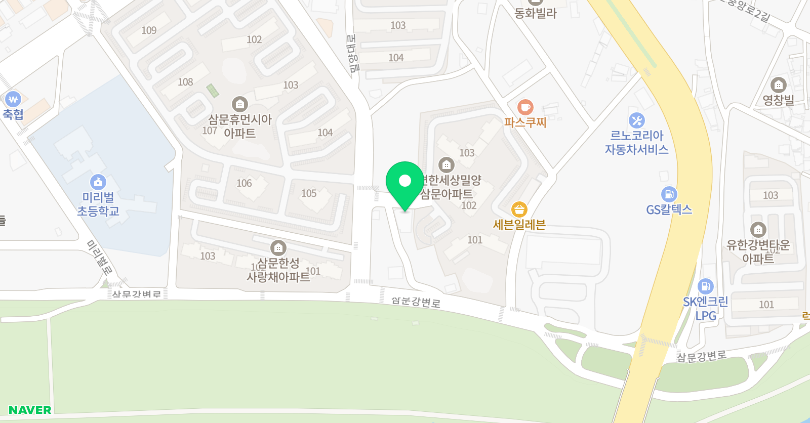 용인대꿈길 태권도장 위치