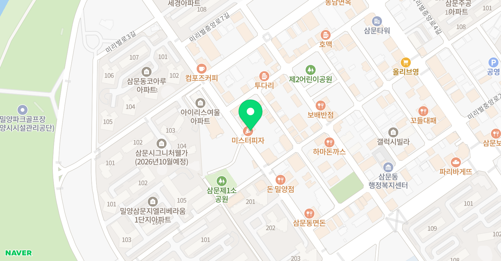 뮤엠 영어 오름 수학학원 위치