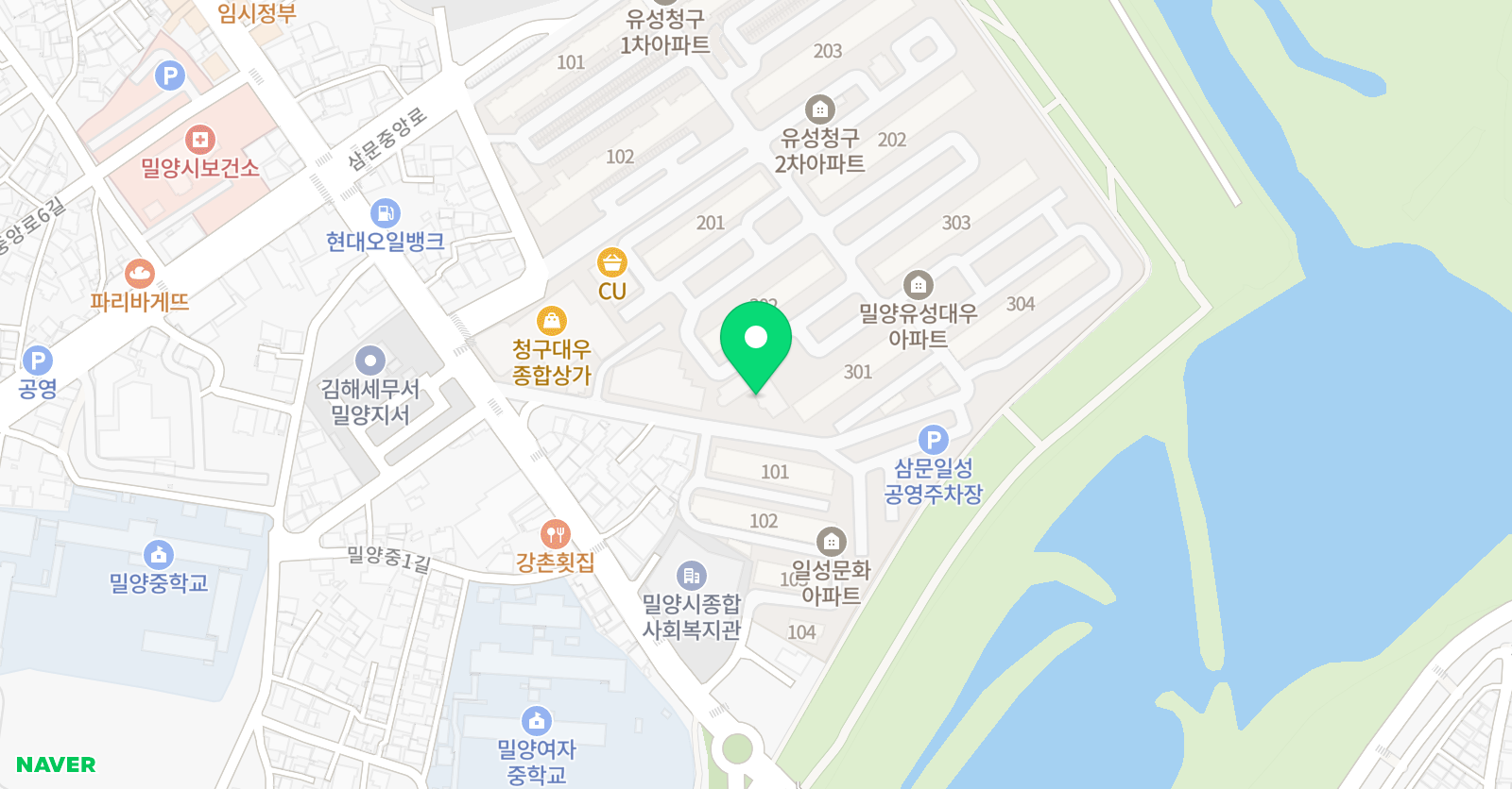 스마트해법 수학학원 밀양삼문대우점 위치