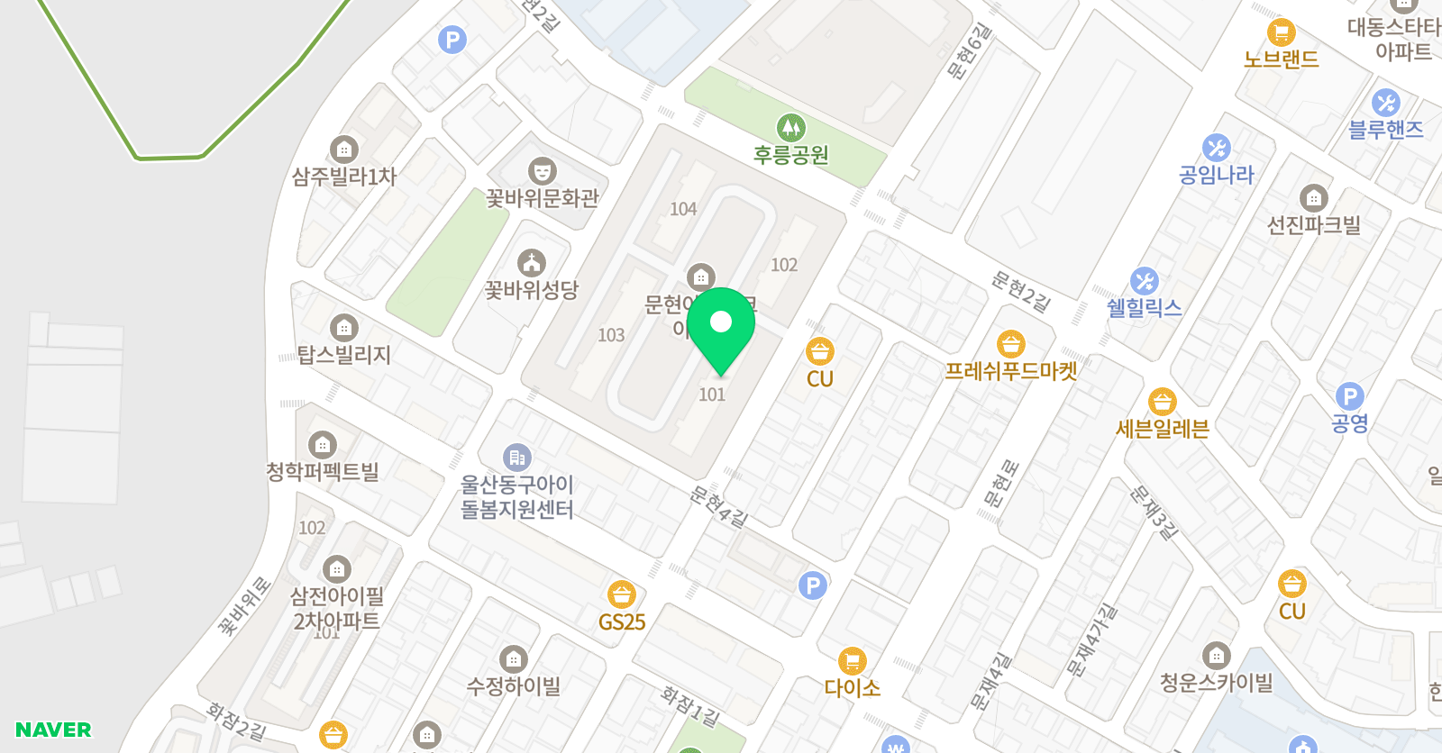 솔루니 방어동문현아이파크 위치