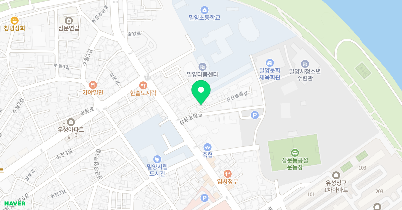 아트앤하트 미술학원 밀양삼문교육원 위치