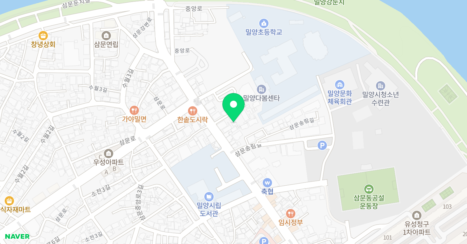 와이즈만 영재교육학원 밀양센터 위치