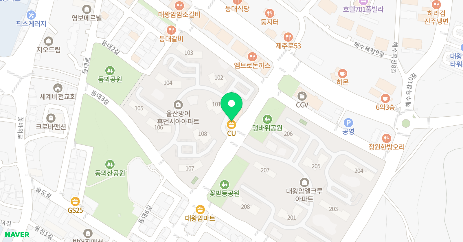 신화정 태권도 위치