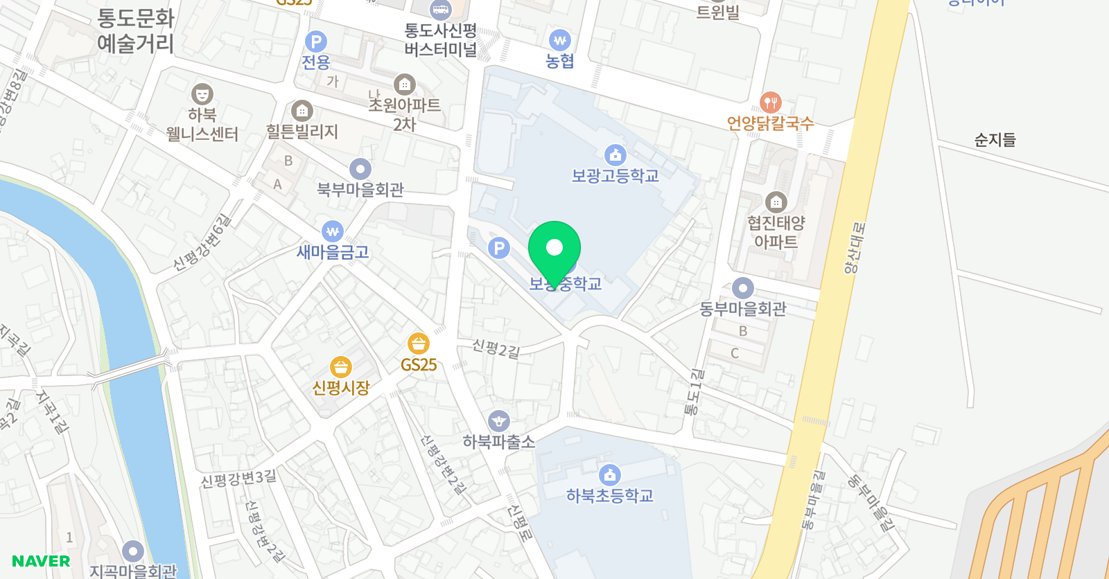 지앤비패럴랙스 통도사캠퍼스 위치
