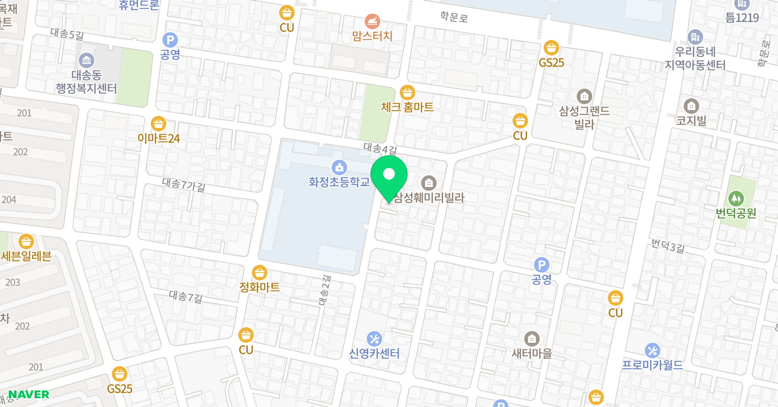 영어중심 화정푸르넷 위치