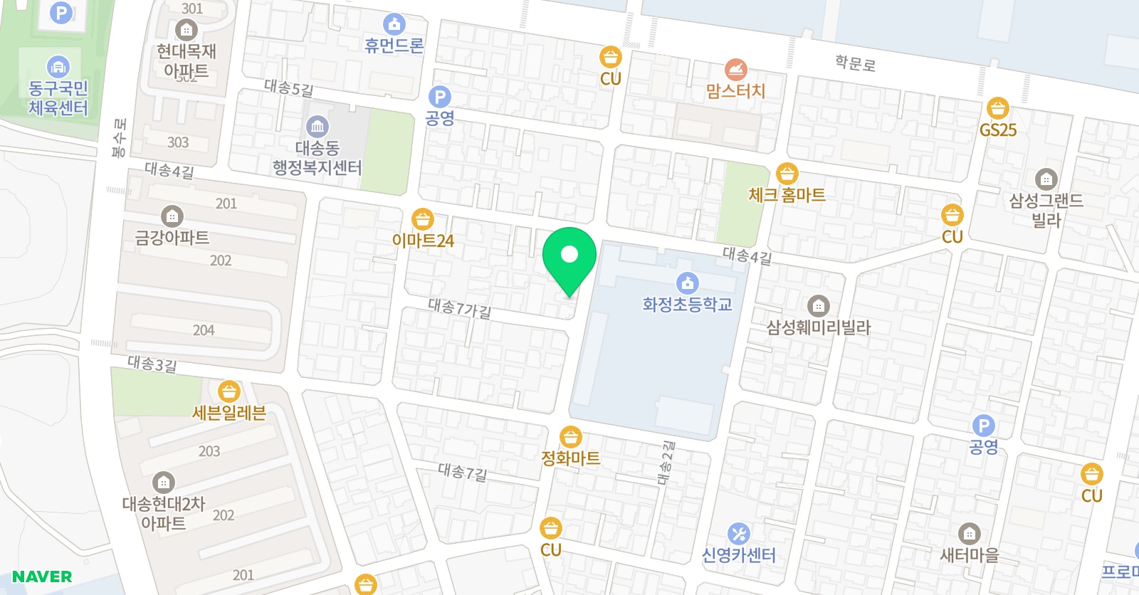 놀작마이아트 동구화정센터 위치