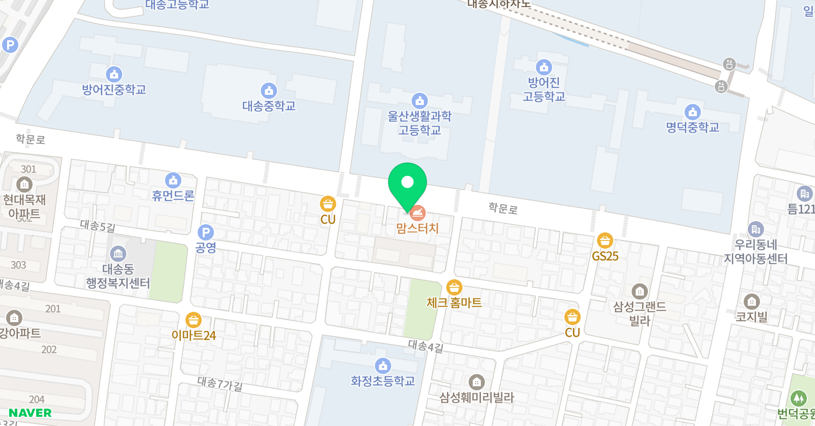 동구플라워 미술학원 위치