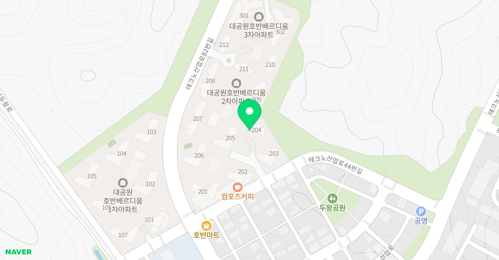 링키홈 대공원 호반베르디움 위치